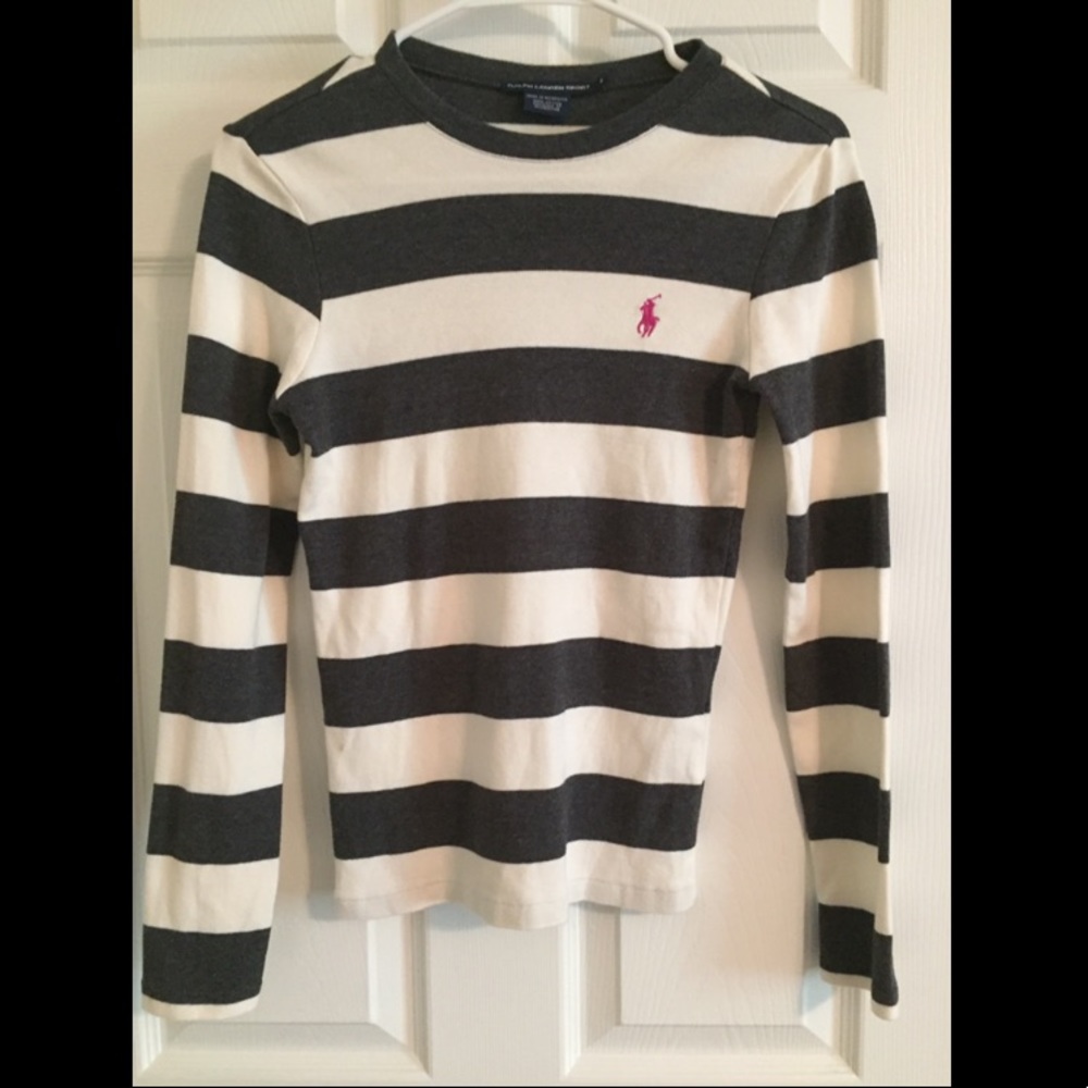 Ralph Lauren Sport Grey Striped Sweater
